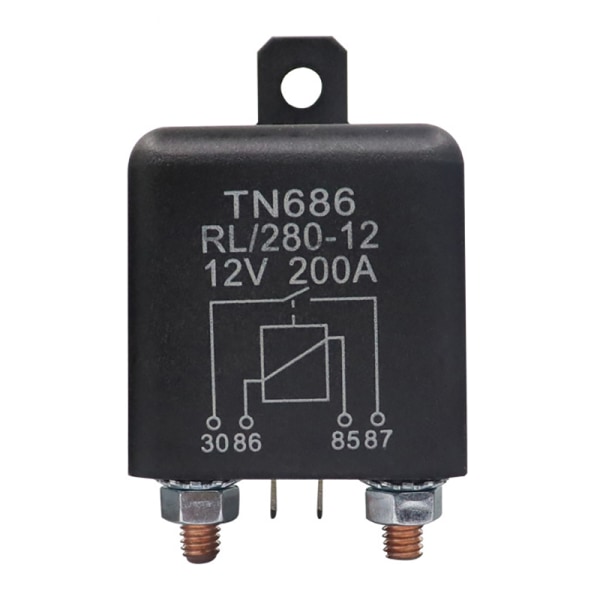 Rele käynnistyy 200A 100A 12V/24V Power Automotive Raskas virta Black 12V 200A
