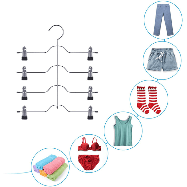 6-tiers nederdel Bukser Shorts Bøjler Pladsbesparende No Slip opbevaring 4 layers