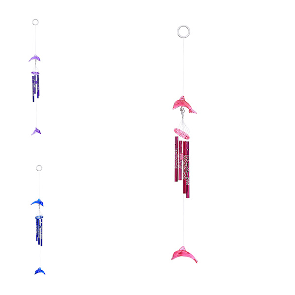 Dolphin Creative Crystal 4 metallrør Windchime Wind Chime Hom blue one size