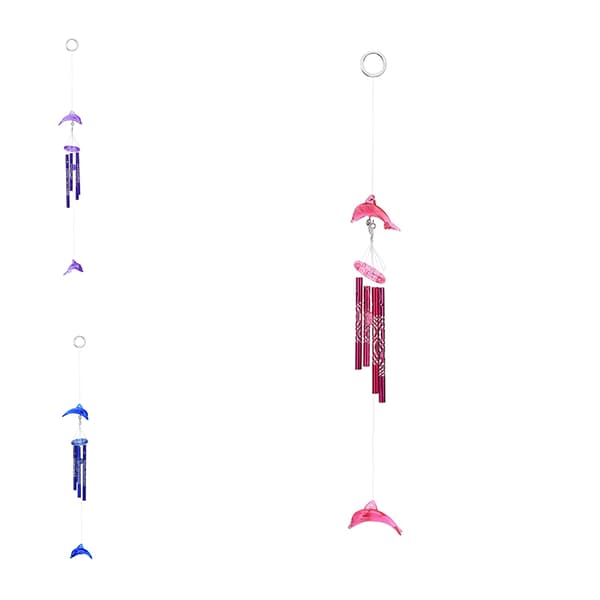 Dolphin Creative Crystal 4 metalrør Windchime Wind Chime Hom pink one size