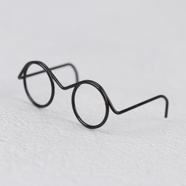 10 kpl muoti pyöreä kehys linssitön Retro Cool Doll lasit Black S