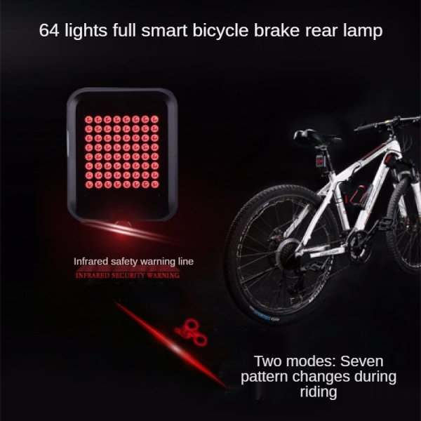 Cykel Smart Sensor Blinkersljus Cykelbakljus MTB Cy black One Size