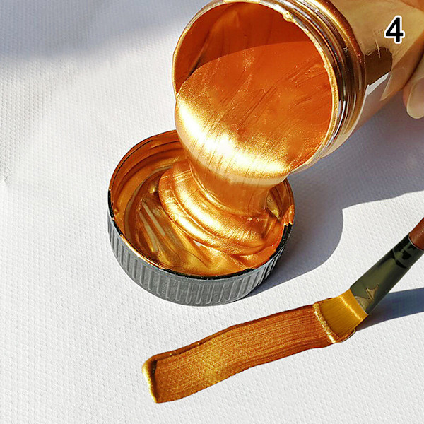 100 ml Gold Paint Metallinen akryylimaali Silver onesize