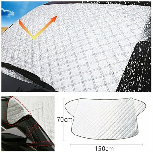 Bilforrude Snedæksel Vinter Ice Frost Guard Sunshade Prote White one size