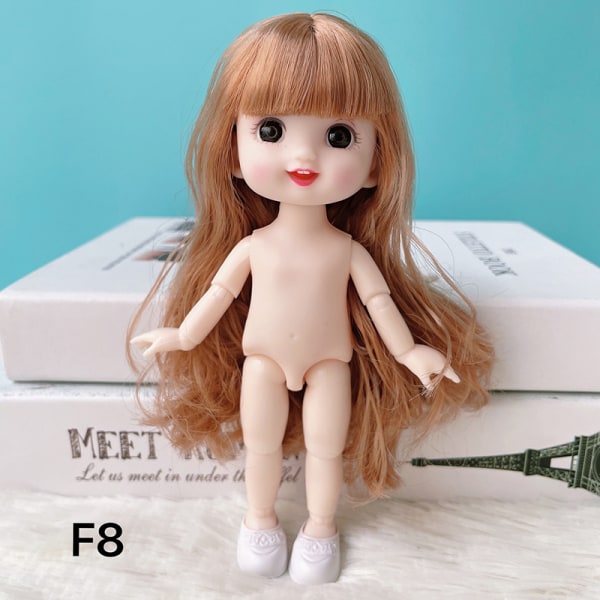 16-17 cm jentedukke 1/8 Movable ed Nude Body OB11 Accessories Girl F8