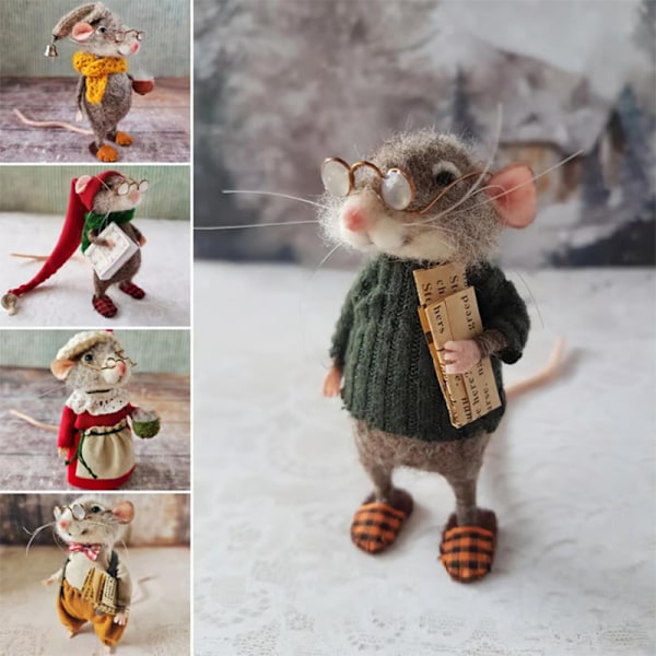 Filtet Mus Kit Håndlavet Filtet Mus Julepynt D