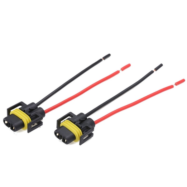 2ST H11 H8 H9 ledningsnät hona Sockel Trådkontakt Black One Size