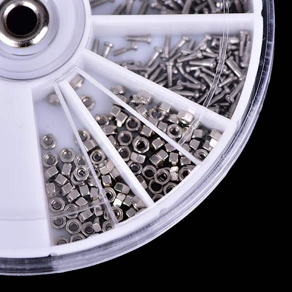 600st diverse fästelement Skruvar för watch glasögon urmake Silver 600Pcs