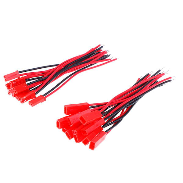 20 stk 2 Pin stik han hun jst stik kabel 22 awg ledning fo Onesize