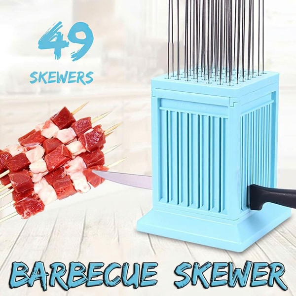 BBQ 49 huller Kødspyd Kebab Maker Box hine Beef Meat Maker K Green one size