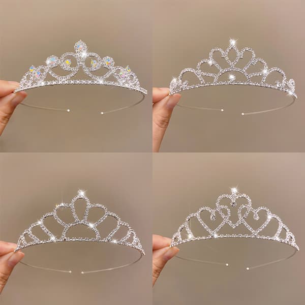 Brudekrone Bryllup Hårpynt Krystal Rhinestone Brud D