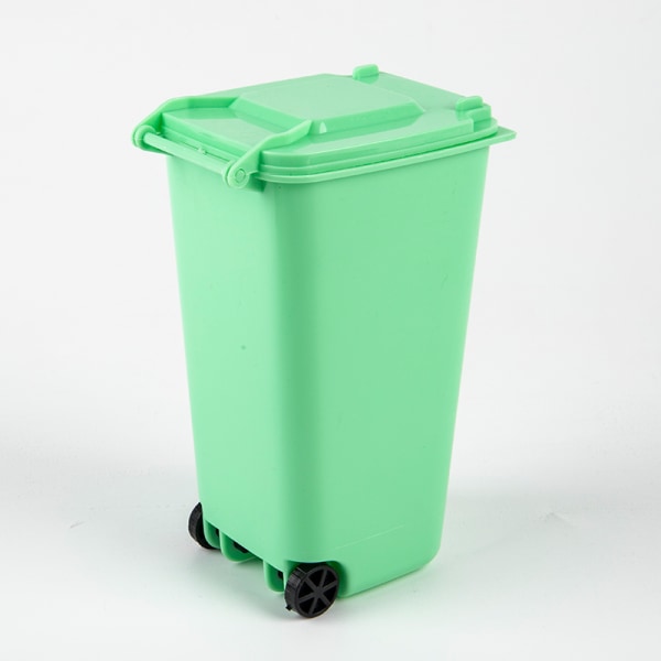 Mini stasjonær søppelbøtte Plastavfallsbeholdere med lokk Husholdning Cl Green One Size