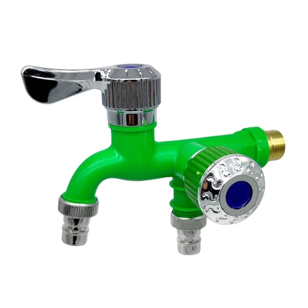 1/2" Universell grensesnittkran Dobbel uttak Dual Control Wate Green One Size