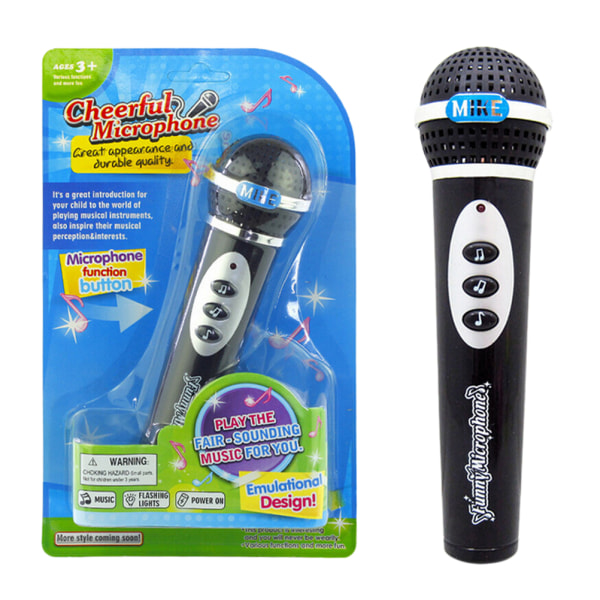 1 Stk Mikrofon Legetøj Mic Karaoke Syngende Musiklegetøj Ny stil black One Size