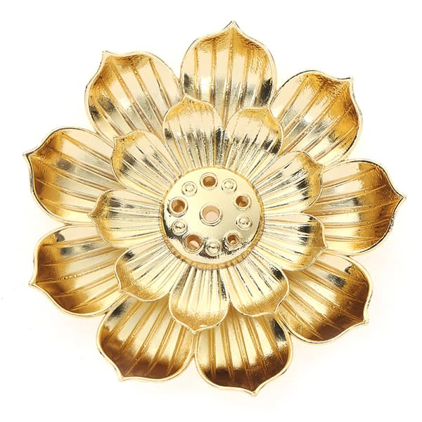 Guld røgelsesbrænder pindholder Buddhisme Lotus Line røgelse pl onesize
