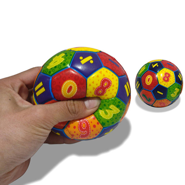 6,3 cm fast elastisk boll för barn, pussel, tidig utbildning, fotboll C