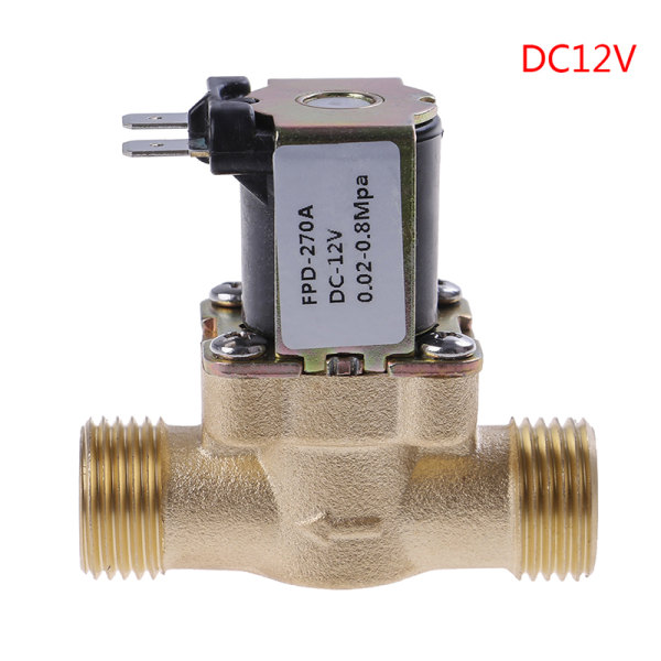G1/2'' Mässing elektrisk magnetventil DC 12v 24v AC220v för Sola DC12V DC12V