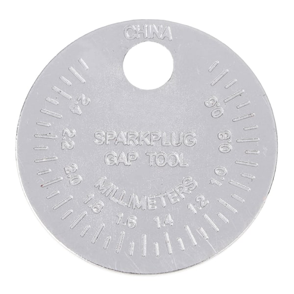 Tändstiftsgap mätare verktygsmätning mynttyp 0,6-2,4 mm intervall Silver 1Pcs