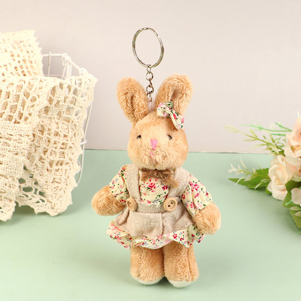 Plushbjörn Klädaccessoar Hängande Docka Nyckelring Bilväska Nyckel D