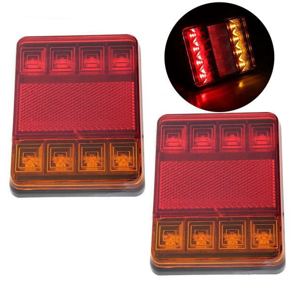 2 Stk Vandtæt 8 LED Trailer Lys Bag Baglygte 12V DC Bil T Red 2pcs f613 |  Red | 2pcs | Fyndiq