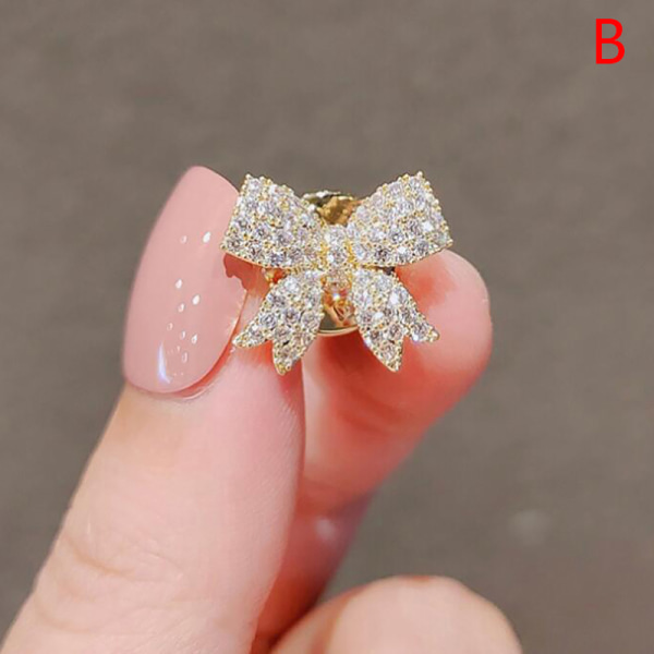 Bowknot Solros Rhinestone Crystal Brosch Bröllopsklänning Bo color B