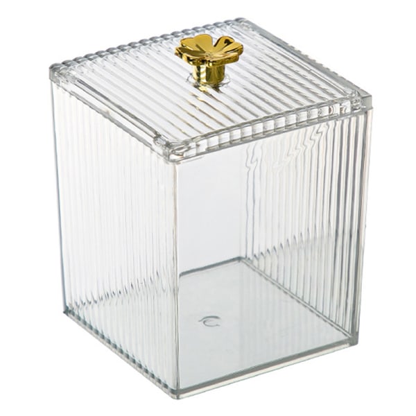 Organizer Badrumsburk Förvaringslåda för bomullspinne S Transparent one size