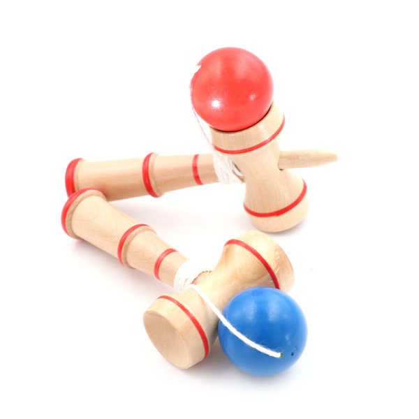 Kid Kendama Ball Traditional Wood Game Balance Skill Education Blue 0