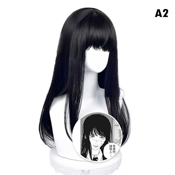 Anime Chainsaw Man Mitaka Asa Cosplay paryk Asa Mitaka Lang Sort Black One Size