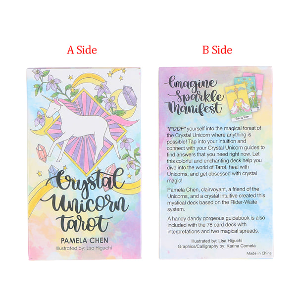 Crystal Unicorn Tarot-kortit Oracle Card Party Prophecy Divinati Multicolor one size