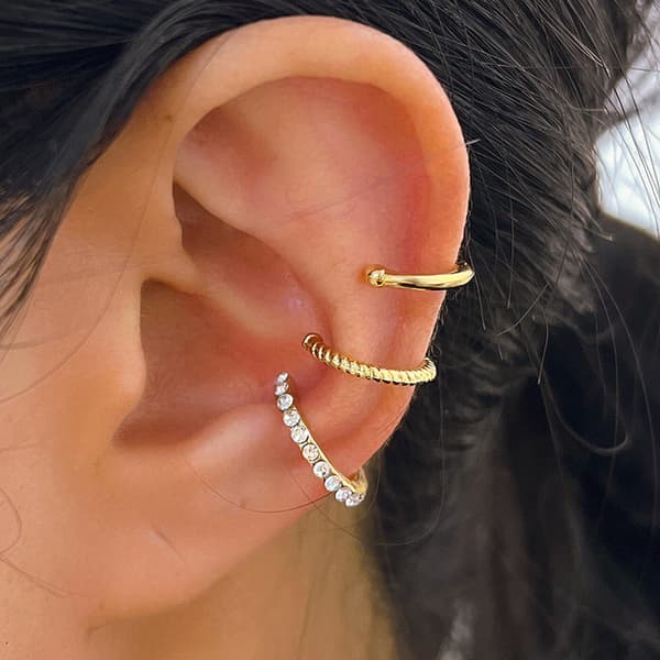 3PCS Mode Utsökta Zircon Öronklämmor Öronmudd Ingen Piercing Cr A6