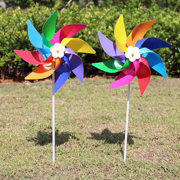 Garden Yard Party Outdoor Windmill Wind Spinner Ornament Decora Multicolor One Size