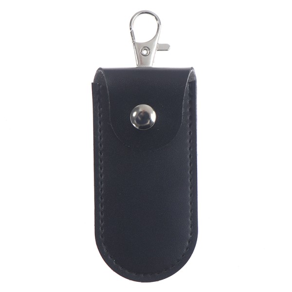 Påse Case Fodral Skyddsläder med nyckelring för USB blixt D Black