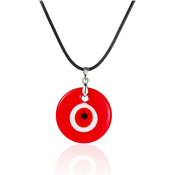 Färg glas blå onda ögon hänge halsband kvinnor män rund tur A7 OneSize