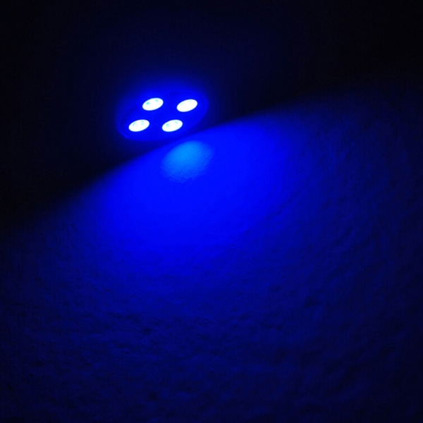 10 stk T10 kileblått 4-SMD LED dashbordlys W5W 194 2825 gau Blue One Size