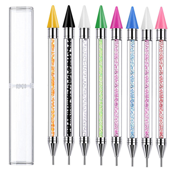 1st Dual Ended Dotting Pen Rhinestone Picker Wax Pencil Nail Ar Rose red one size
