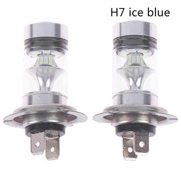 2x Bil H4/H7 9003 HB2 8000K Hi/Lo Beam 20 LED-tåkelys Kjøring Blue H7
