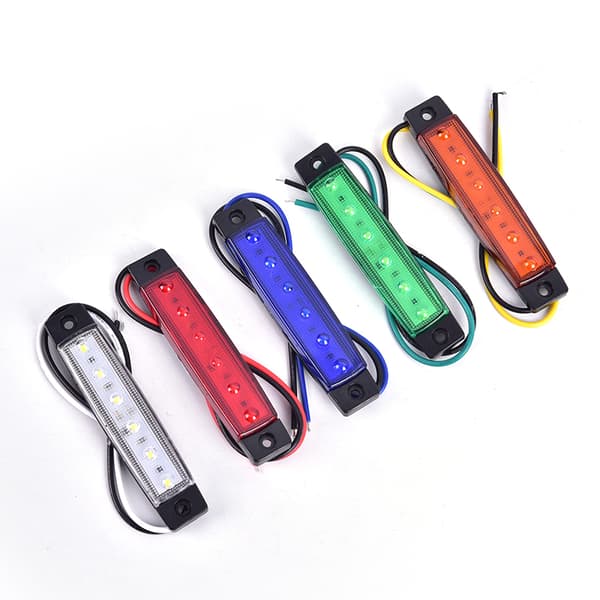 1PC 12V 6LEDS Lastbil Side Marker Indikator Lav Led Trailer Lys White 1Pcs