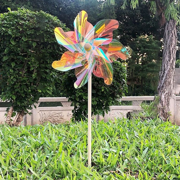 Pinwheels reflekterende avskrekkende vindmølle Beskytt hageblomst Colorful 24cm
