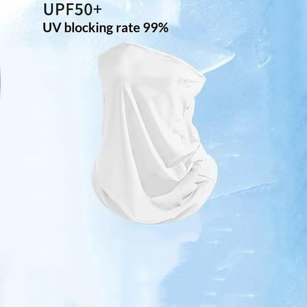 Sommer Is Silke Maske Hals UV Beskyttelse Ansigtsdækken Ansigtskapper White
