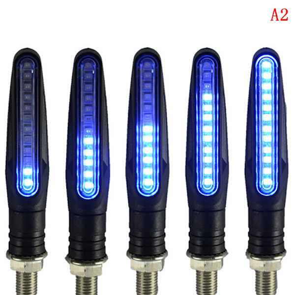 2kpl universal virtaava moottoripyörä moottoripyörä LED-suuntavilkku indikaattori Ice blue 2Pcs