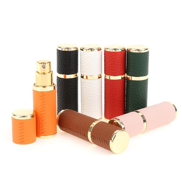5ML læder parfumeflaske Bærbar sprøjte Genopfyldelig Tom Pe Orange 5ml empty