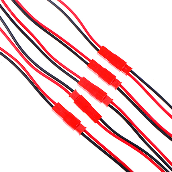 20 stk 2 Pin stik han hun jst stik kabel 22 awg ledning fo Onesize