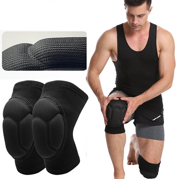 1Pari paksuja jalkapallolentopallon Extreme Sports -hiihtopolvisuojia Black M