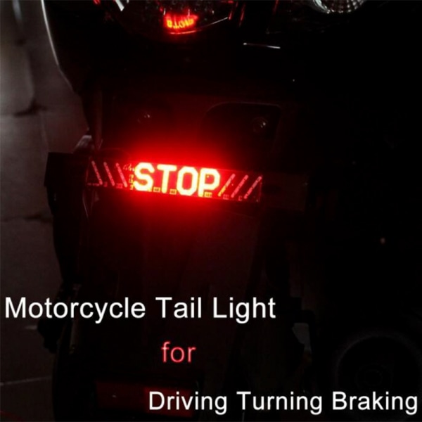 51 LED motorcykel bakre bakre stoppbroms Blinkers körkortsskylt Red one size