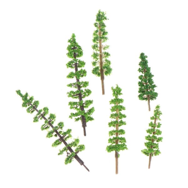 10 st simulerad grön trädmodell dockhus järnväg gatubild A3
