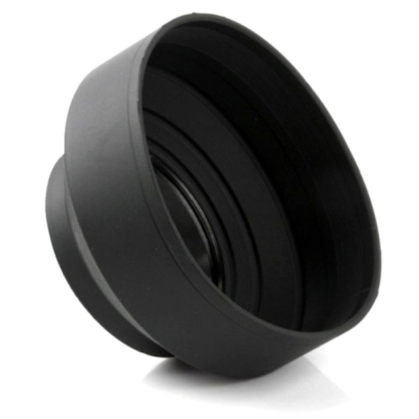 Universal 3-trins sammenklappelig 3i1 gummi foldbar modlysblænde Su Black 58mm