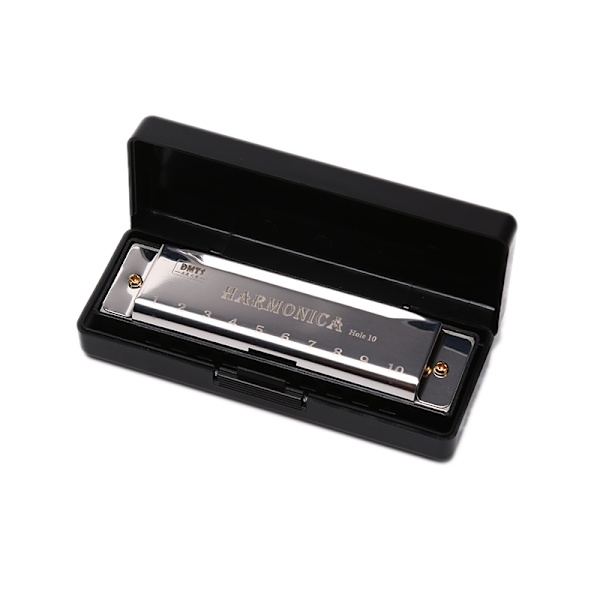 10 hullers Harmonika Mund Orgel Puslespil Musikinstrument Begynd Silver One Size