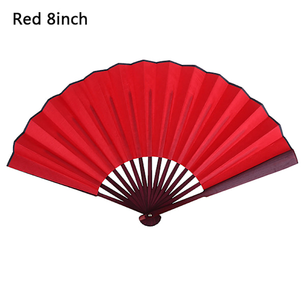 Stil handhållen fläkt blank sidentyg Vikbar fläkt fest bröllop Red 8inch