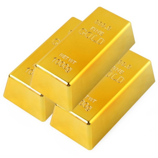 Gold Bar Plast Golden Paperweight Heminredning Bullion Bar Sim Golden 100g