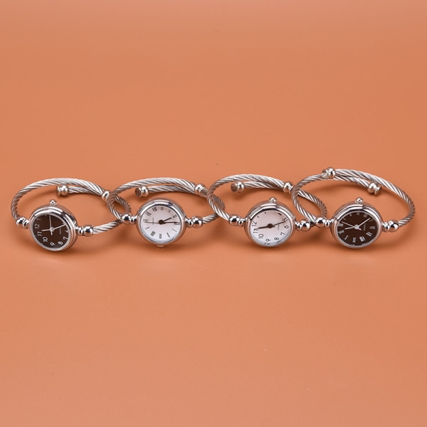 1 stk sølv armbånd klokker kvinner mote armbånd kvarts klokke s C one size